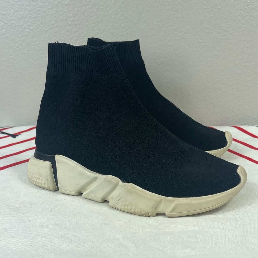Jeffrey Campbell Black White High Top Redman Scuba Sock Sneaker Size 6
